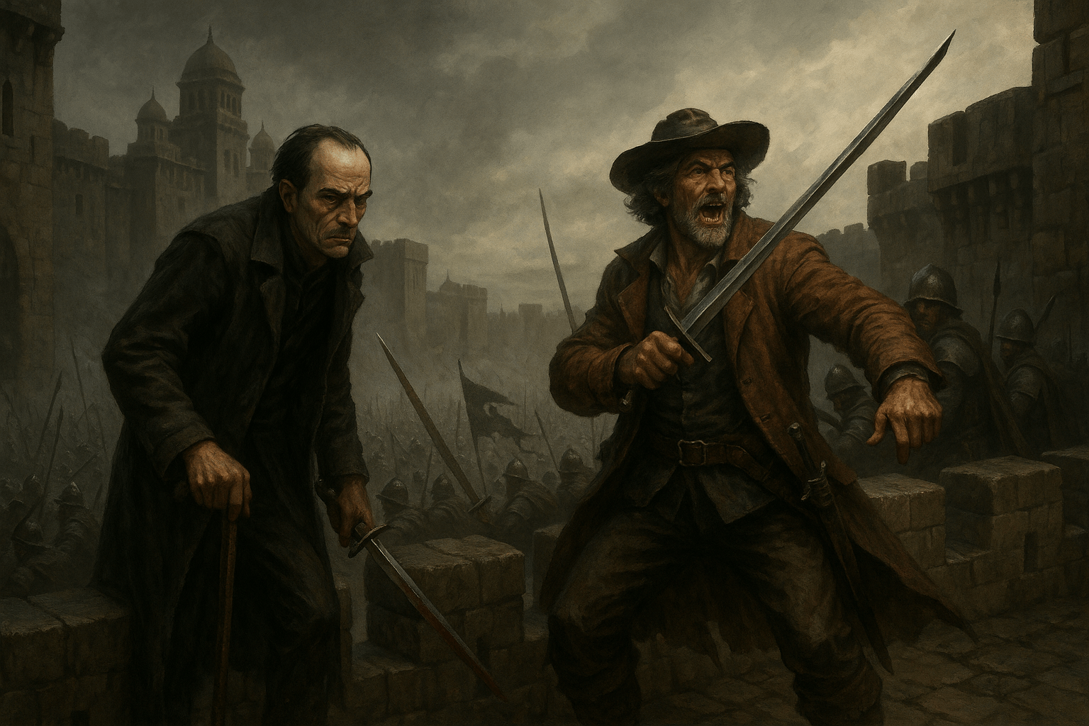 Glokta y Nicomo Cosca defendiendo la ciudad de Dagoska del dejército gurko